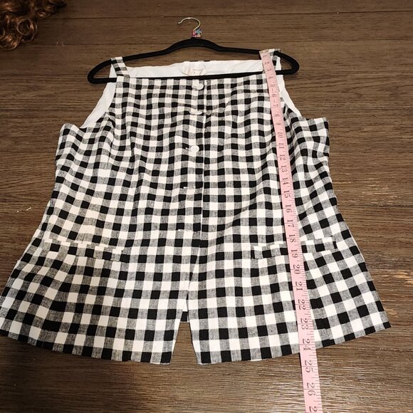 WAYF Gracie Gingham Linen Blend Button-Up Vest Missing Buttons NWT XL - Picture 2 of 11
